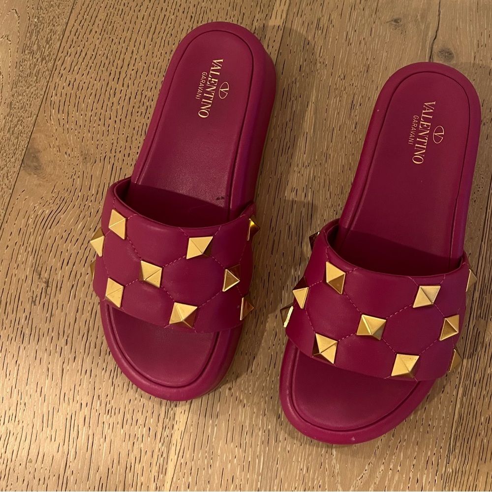 Roman stud leather platform sandals